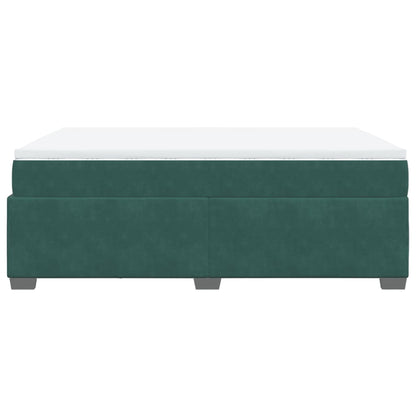 Boxspring met matras fluweel donkergroen 140x190 cm