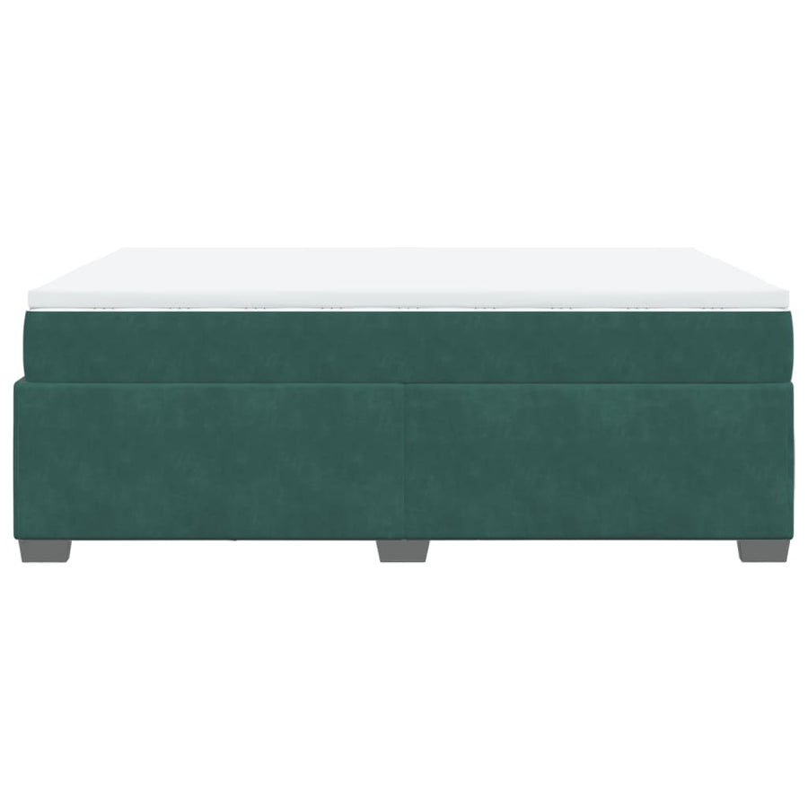 Boxspring met matras fluweel donkergroen 140x190 cm