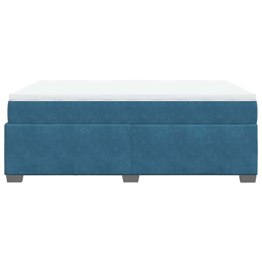 Boxspring met matras fluweel donkerblauw 140x190 cm