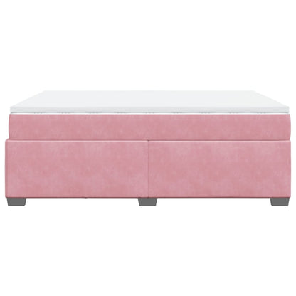 Boxspring met matras fluweel roze 140x190 cm