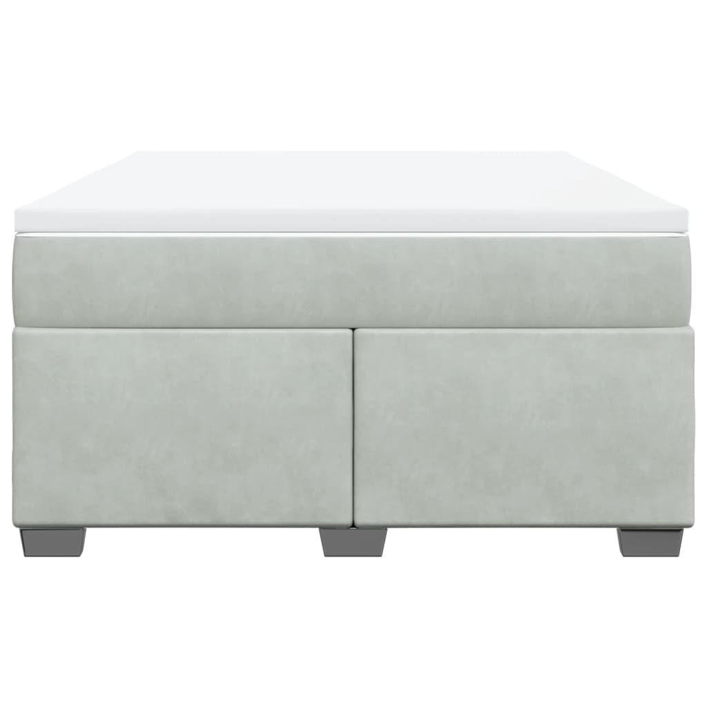 Boxspring met matras fluweel lichtgrijs 140x200 cm