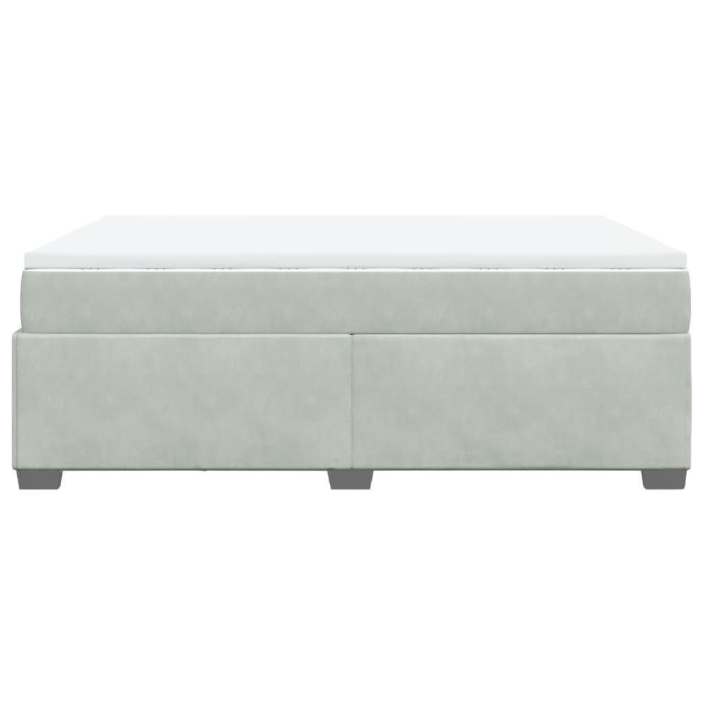 Boxspring met matras fluweel lichtgrijs 140x200 cm