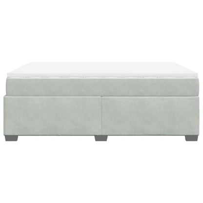 Boxspring met matras fluweel lichtgrijs 140x200 cm