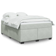 Boxspring met matras 140x200 cm lichtgrijs fluweel