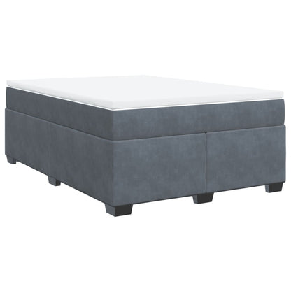 Boxspring met matras fluweel donkergrijs 140x200 cm