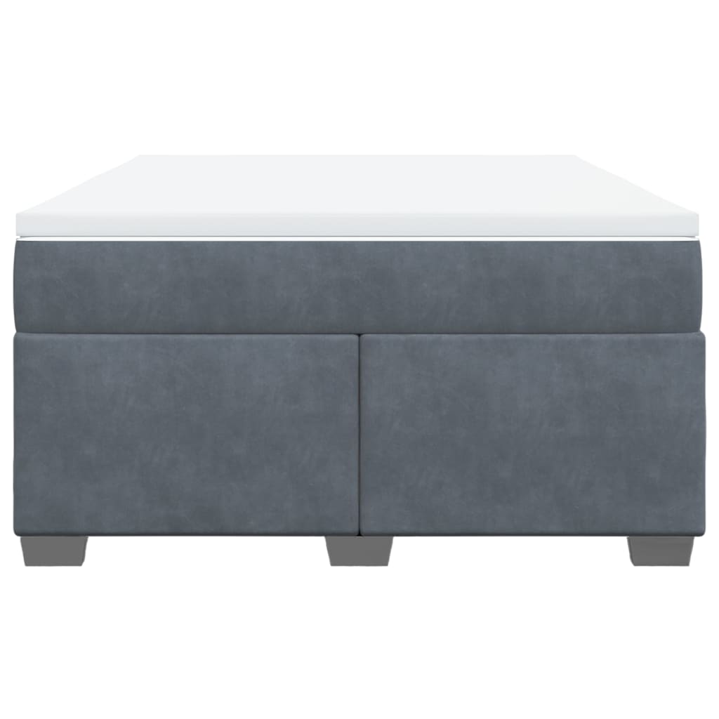 Boxspring met matras fluweel donkergrijs 140x200 cm