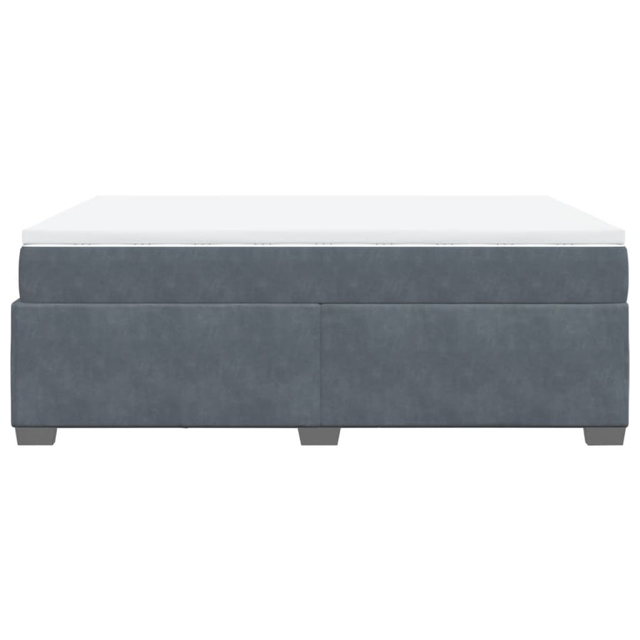 Boxspring met matras fluweel donkergrijs 140x200 cm