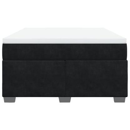 Boxspring met matras fluweel zwart 140x200 cm