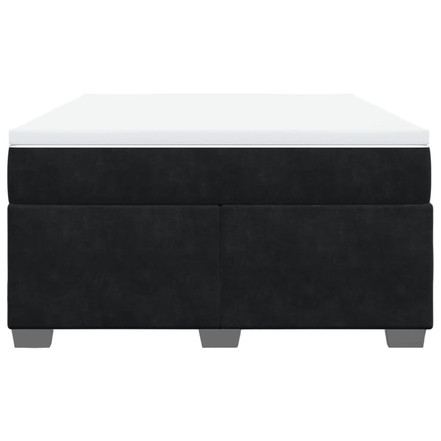 Boxspring met matras fluweel zwart 140x200 cm