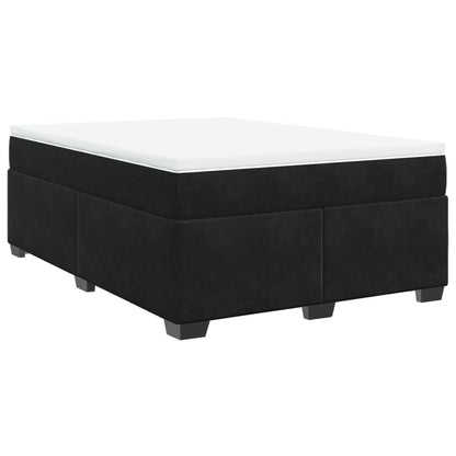 Boxspring met matras fluweel zwart 140x200 cm