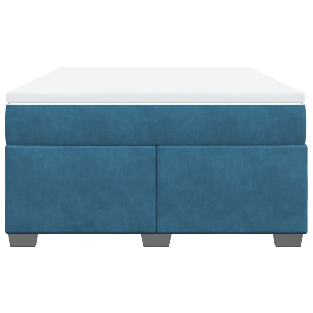Boxspring met matras fluweel donkerblauw 140x200 cm