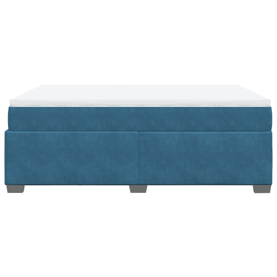 Boxspring met matras fluweel donkerblauw 140x200 cm