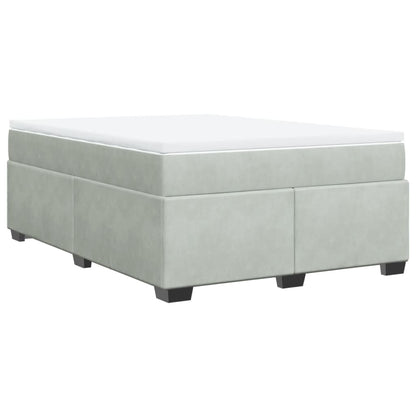 Boxspring met matras fluweel lichtgrijs 160x200 cm