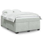 Boxspring met matras 160x200 cm lichtgrijs fluweel