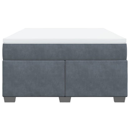 Boxspring met matras fluweel donkergrijs 160x200 cm