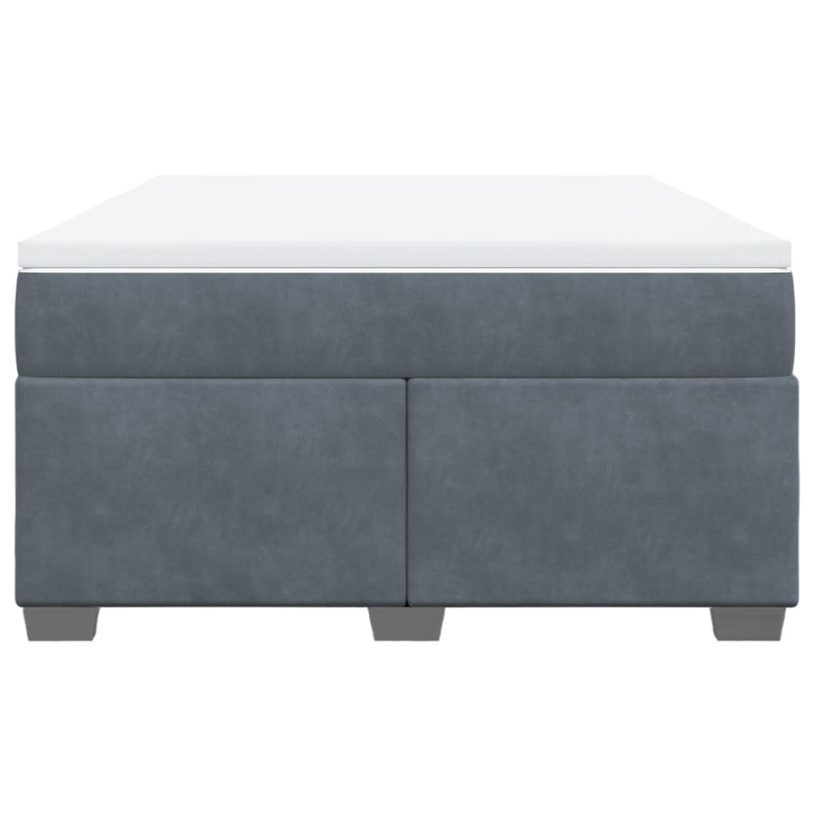 Boxspring met matras fluweel donkergrijs 160x200 cm