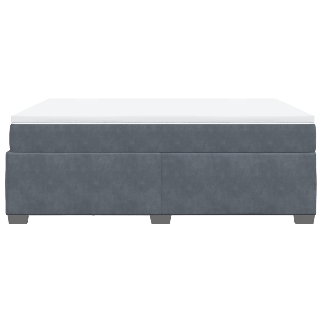 Boxspring met matras fluweel donkergrijs 160x200 cm