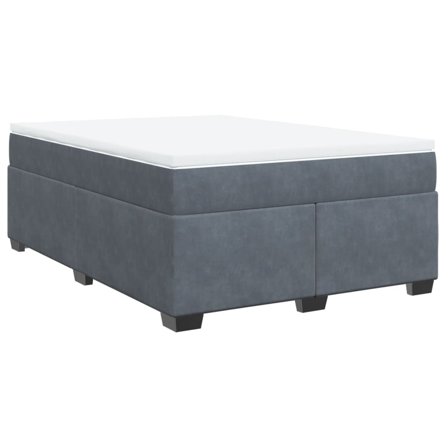 Boxspring met matras fluweel donkergrijs 160x200 cm