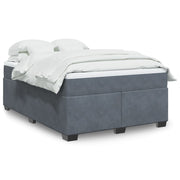 Boxspring met matras 160x200 cm donkergrijs fluweel