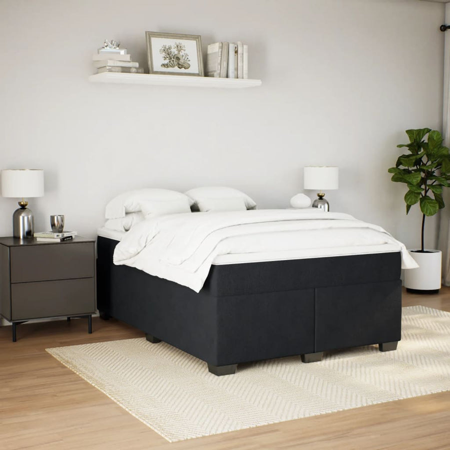 Boxspring met matras fluweel zwart 160x200 cm