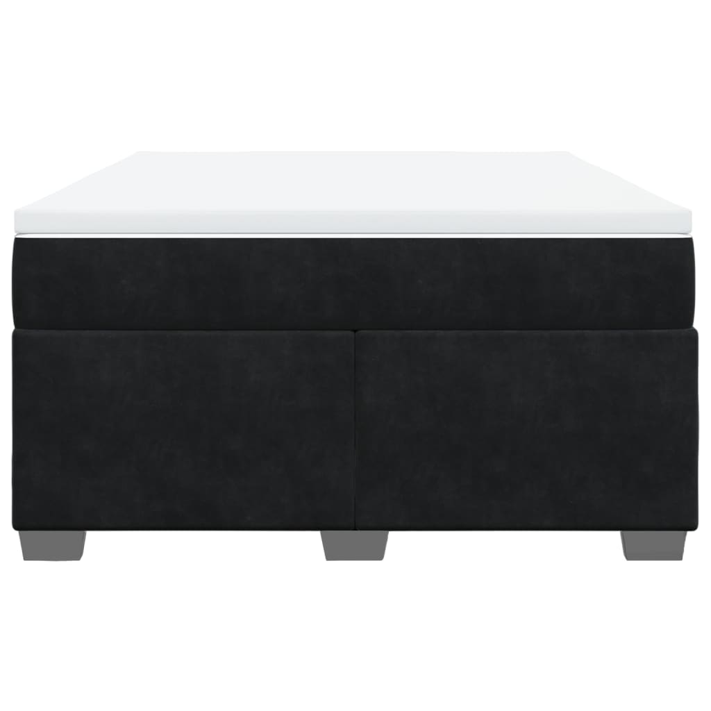 Boxspring met matras fluweel zwart 160x200 cm