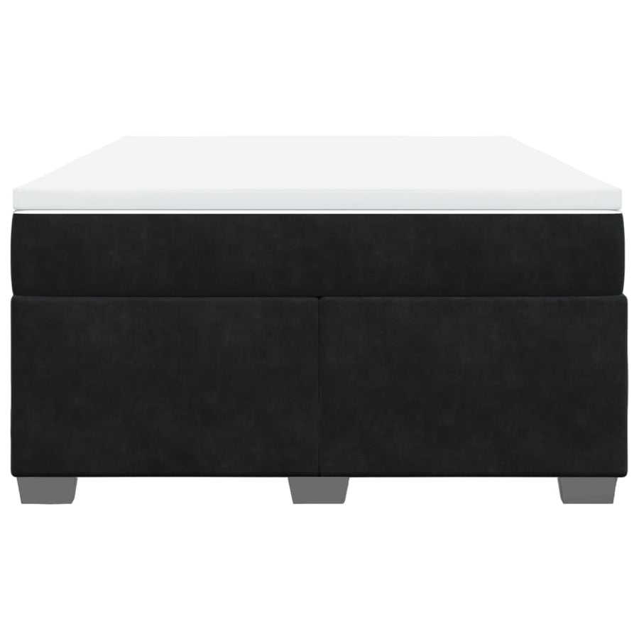 Boxspring met matras fluweel zwart 160x200 cm