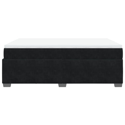 Boxspring met matras fluweel zwart 160x200 cm