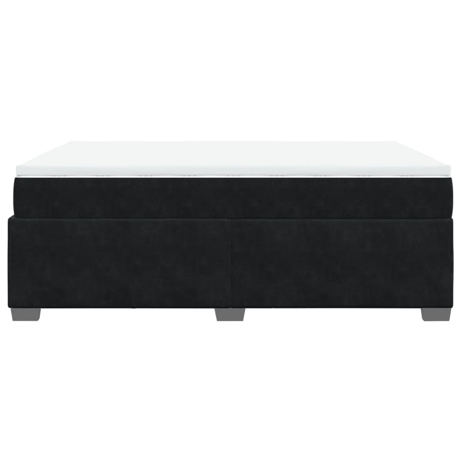 Boxspring met matras fluweel zwart 160x200 cm