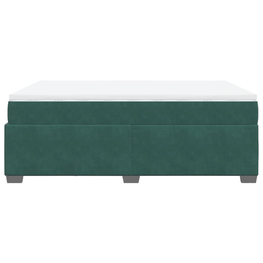 Boxspring met matras fluweel donkergroen 160x200 cm