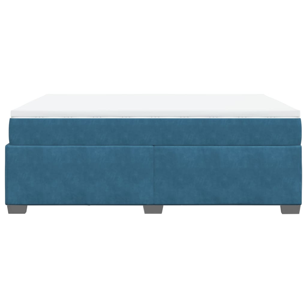 Boxspring met matras fluweel donkerblauw 160x200 cm