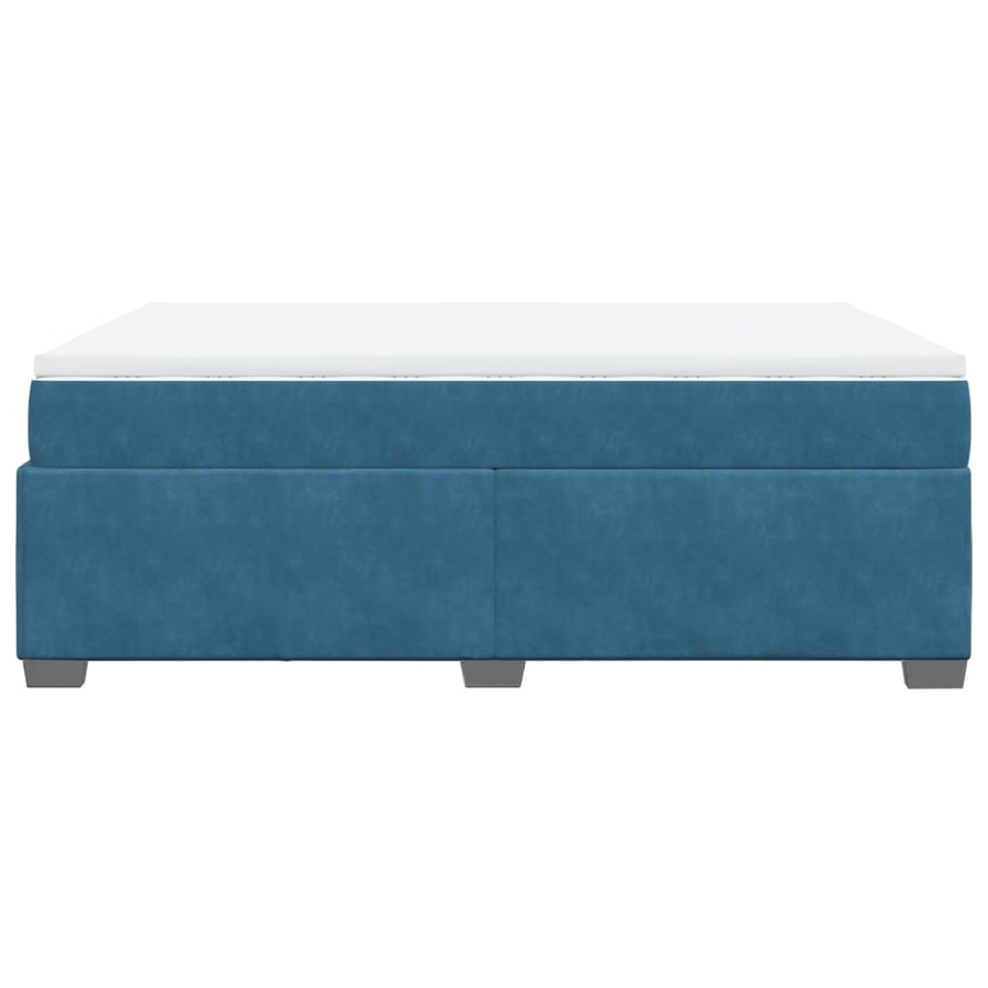 Boxspring met matras fluweel donkerblauw 160x200 cm