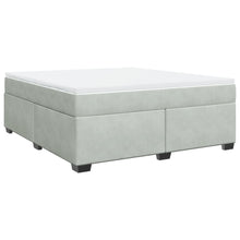 Boxspring met matras fluweel lichtgrijs 180x200 cm