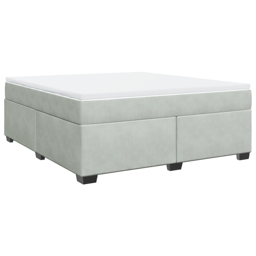 Boxspring met matras fluweel lichtgrijs 180x200 cm
