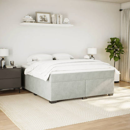 Boxspring met matras fluweel lichtgrijs 180x200 cm