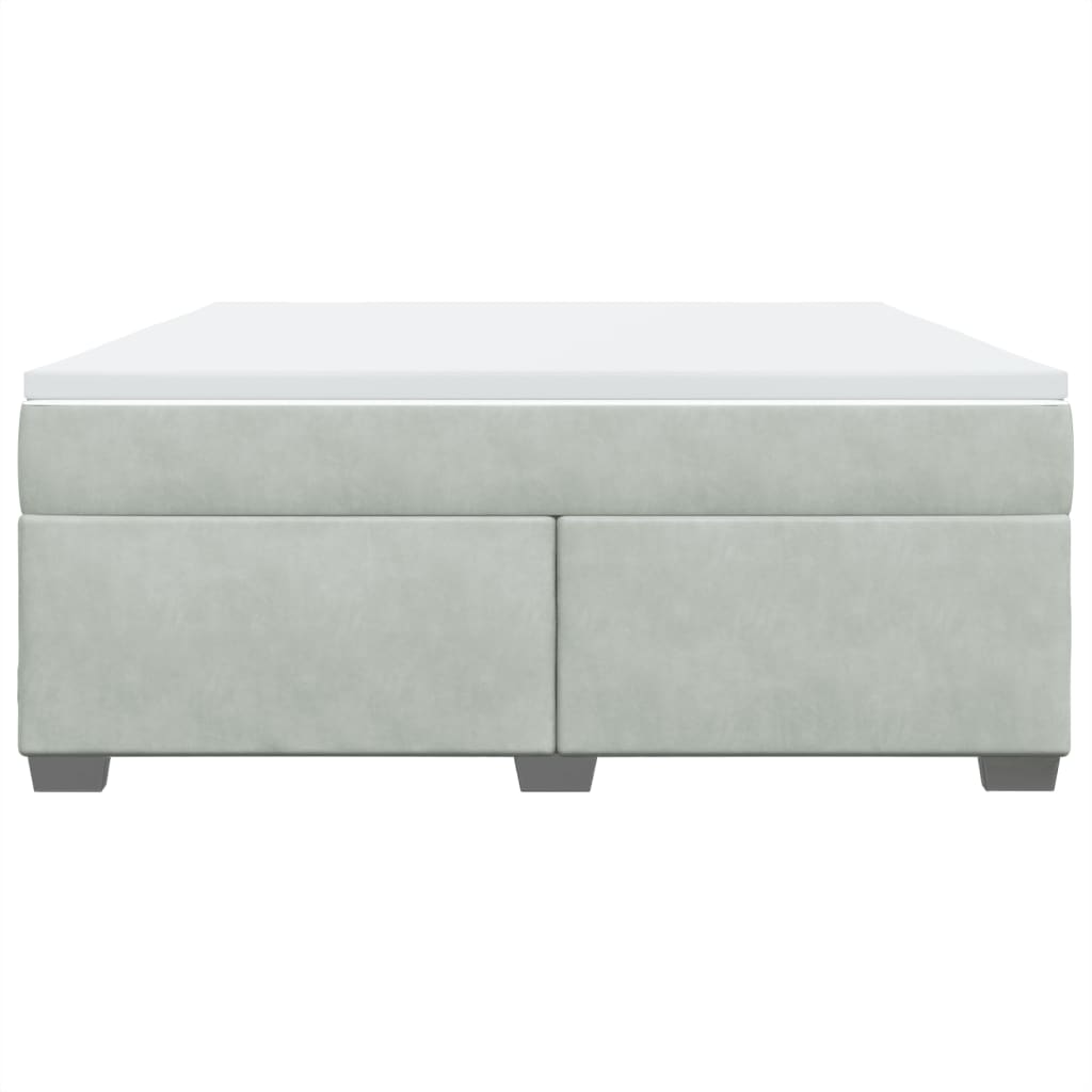 Boxspring met matras fluweel lichtgrijs 180x200 cm