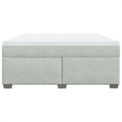 Boxspring met matras fluweel lichtgrijs 180x200 cm