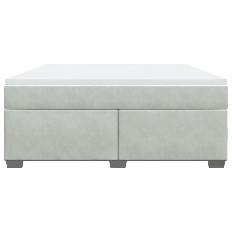 Boxspring met matras fluweel lichtgrijs 180x200 cm