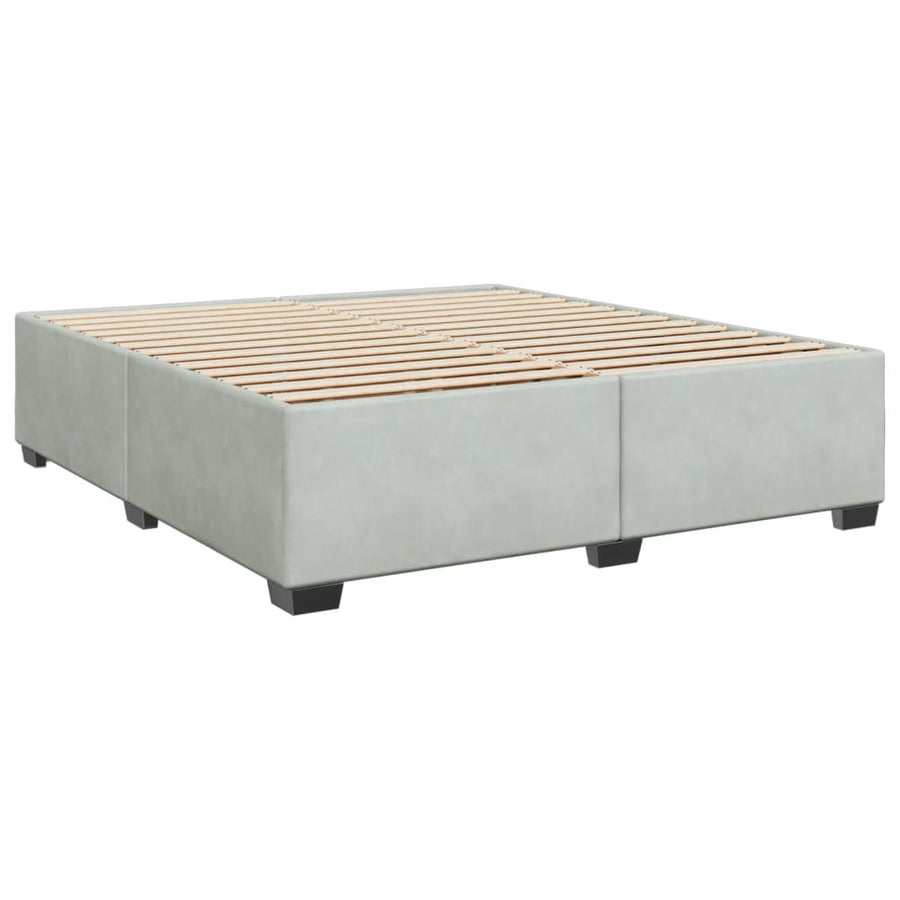 Boxspring met matras fluweel lichtgrijs 180x200 cm