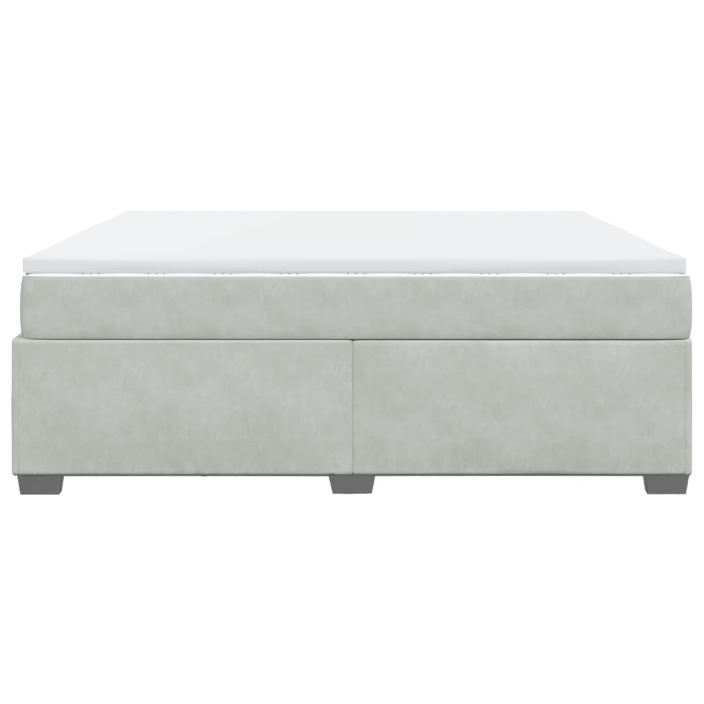 Boxspring met matras fluweel lichtgrijs 180x200 cm