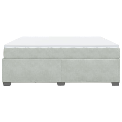Boxspring met matras fluweel lichtgrijs 180x200 cm