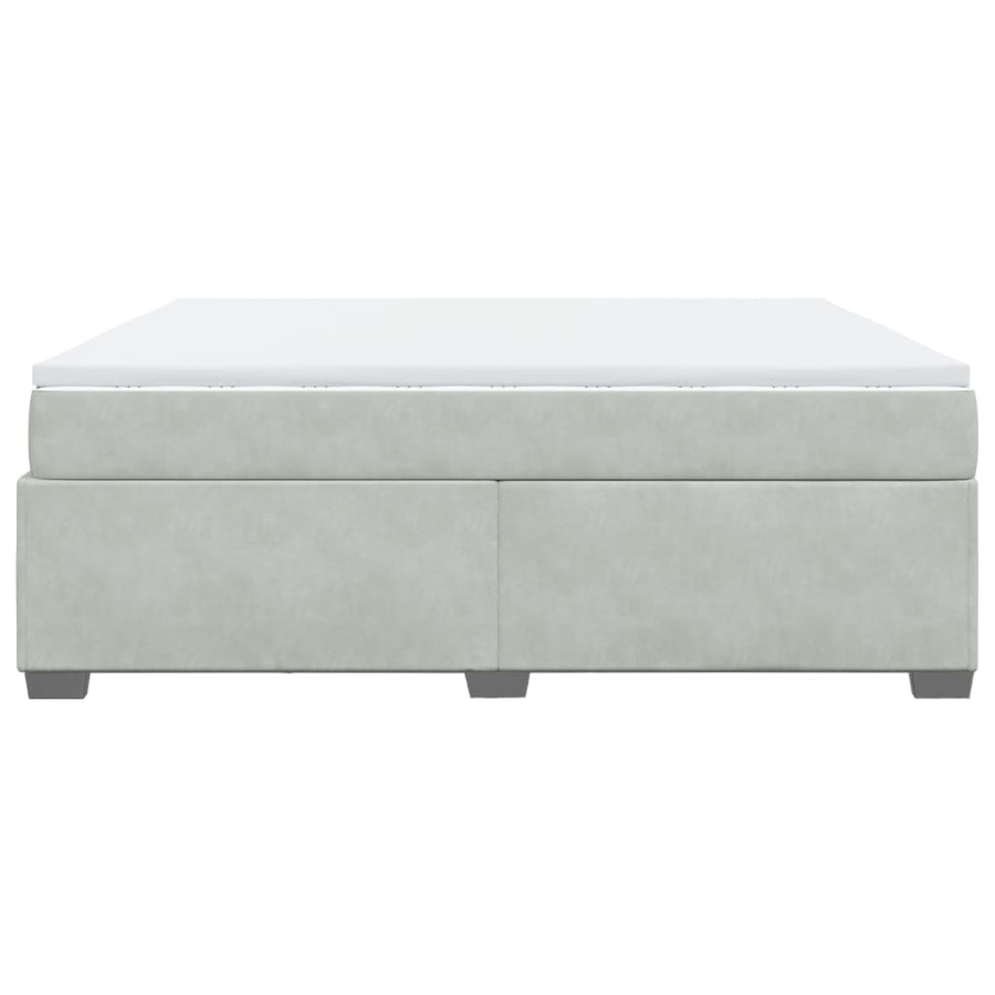 Boxspring met matras fluweel lichtgrijs 180x200 cm