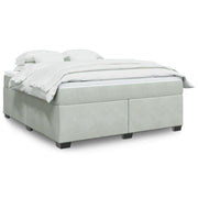Boxspring 180x200 cm lichtgrijs fluweel