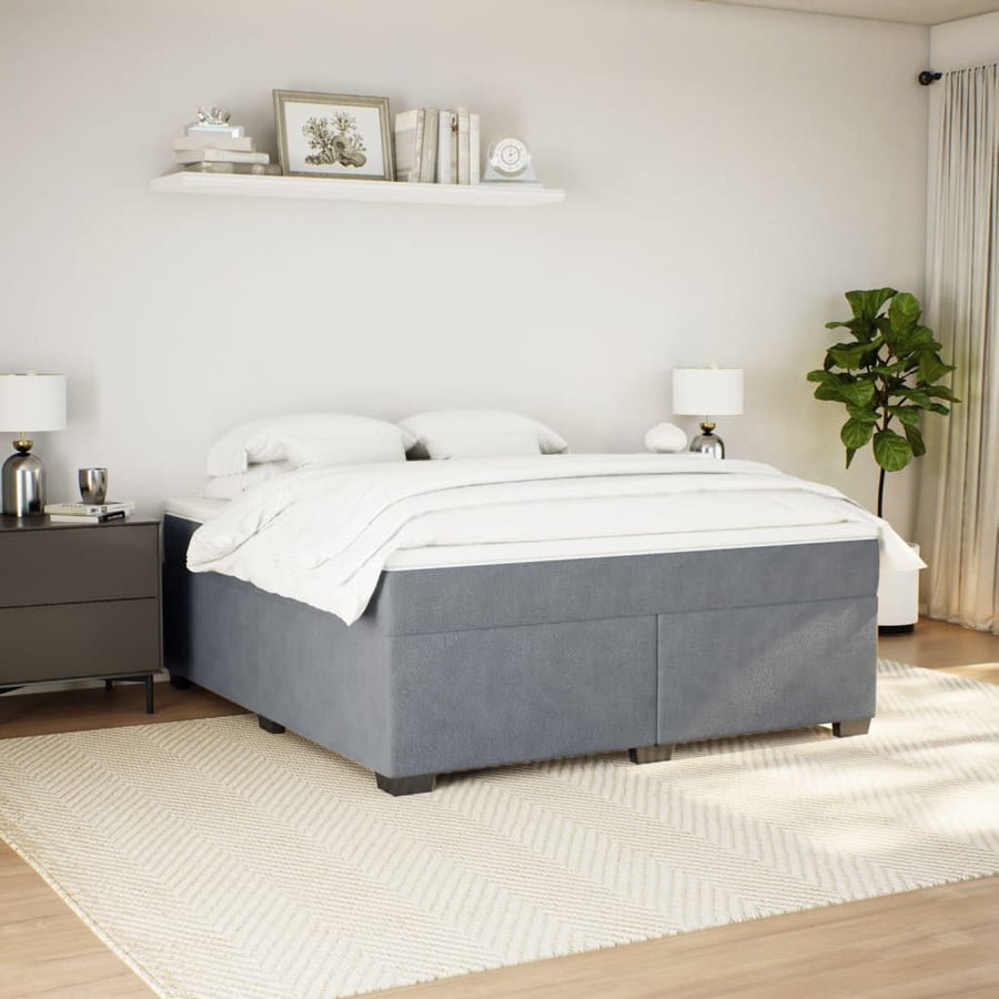 Boxspring met matras fluweel donkergrijs 180x200 cm