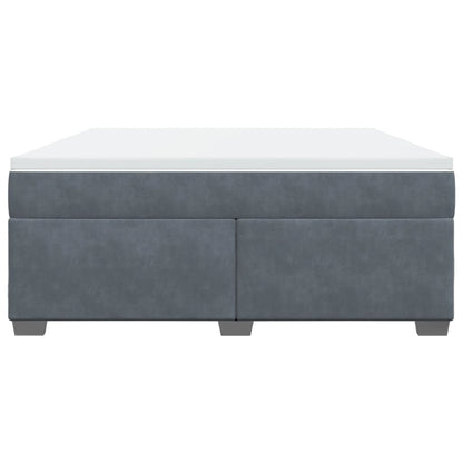Boxspring met matras fluweel donkergrijs 180x200 cm