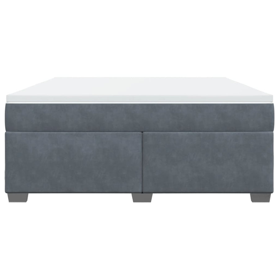 Boxspring met matras fluweel donkergrijs 180x200 cm