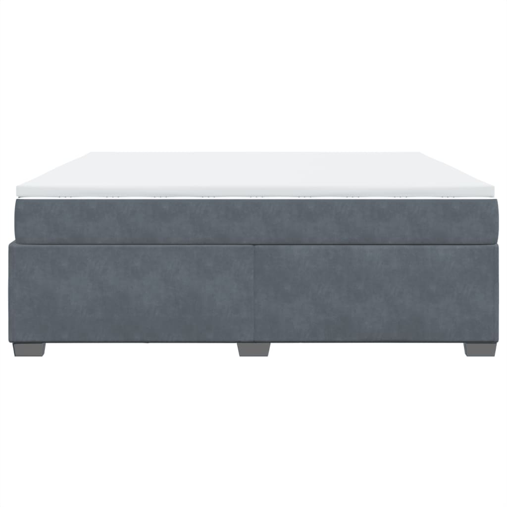 Boxspring met matras fluweel donkergrijs 180x200 cm