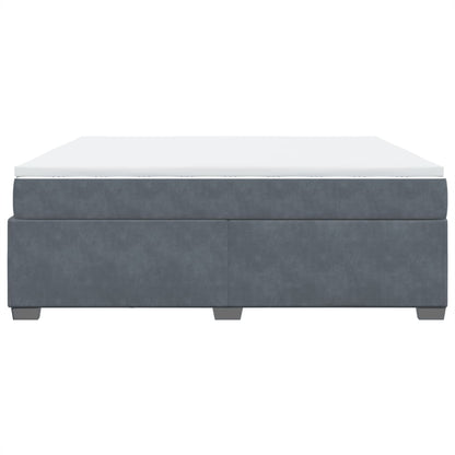 Boxspring met matras fluweel donkergrijs 180x200 cm