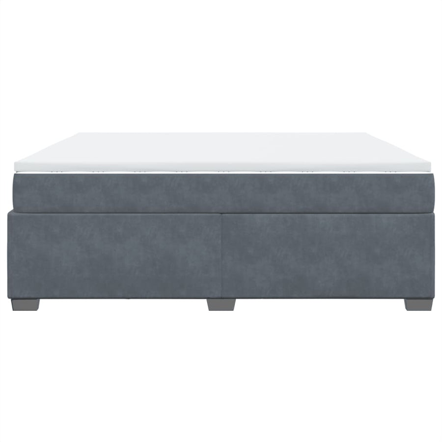 Boxspring met matras fluweel donkergrijs 180x200 cm
