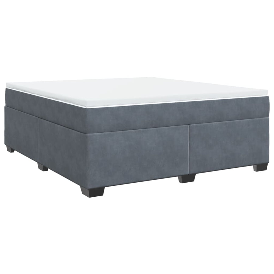 Boxspring met matras fluweel donkergrijs 180x200 cm