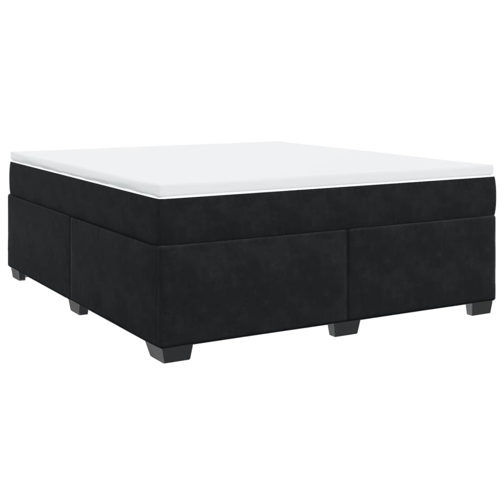 Boxspring met matras fluweel zwart 180x200 cm
